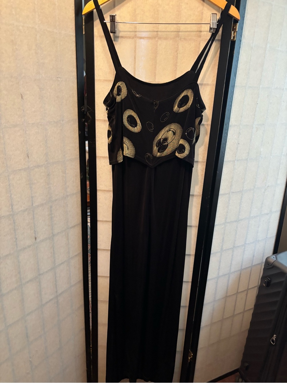 JOSEPH RIBKOFF COUTURE Vintage Y2K Column Maxi Dress Evening Gown, Black - Picture 2 of 9